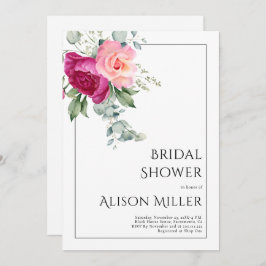 Convites Ramais com chá de panela rosa-rosa