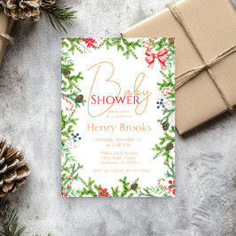 Convites Ramais de Natal Chá de fraldas Gênero Neutro