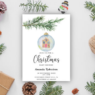 Convites Ramal de inverno com chá de fraldas de brinquedo