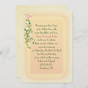 Convites ramal floral na renovação de Vow do Casamento Amar