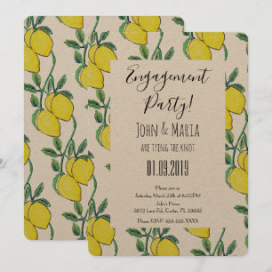 Convites Ramalhete de Vinha de Limão em Aquarela para Festa