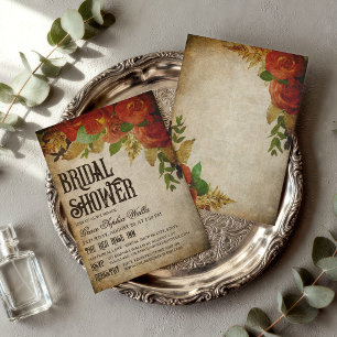 Convites Ramalhetes de Rosas Vermelhas Chuveiro de Noiva Vi