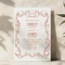 Rambling Rose Terracota Brasão Monograma Casamento