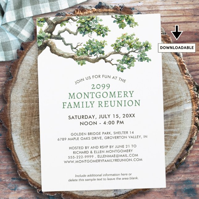 Convites Ramificação de Árvore da Família de Reunião Modern (Criador carregado)