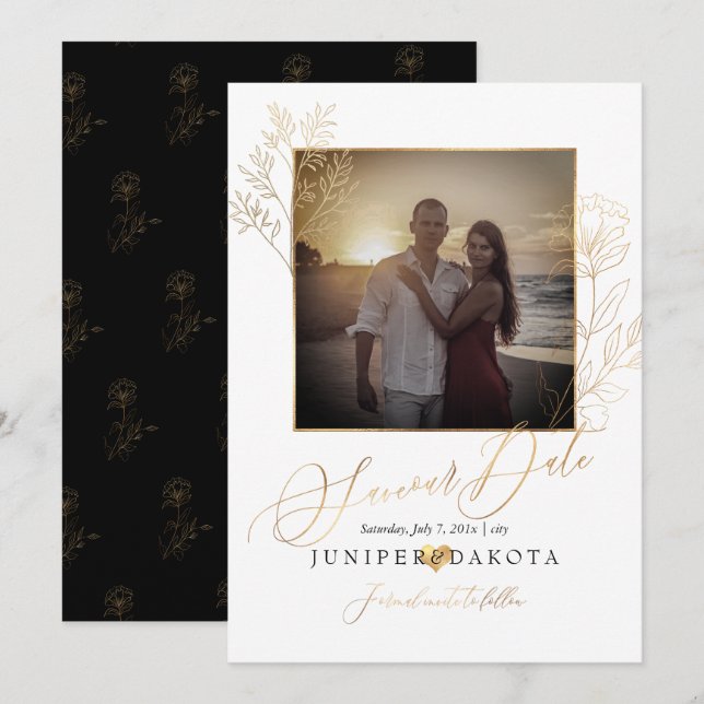 Convites Ramificação Dourada do PixDezines Lisianthus+Delic (Frente/Verso)