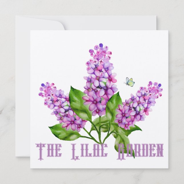 Convites Ramificação lilática de aquarela elegante (Frente)