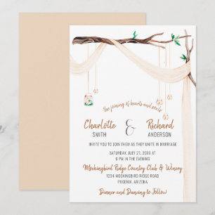 Convites Ramificação Romântica com Violão e Luzes Jar M