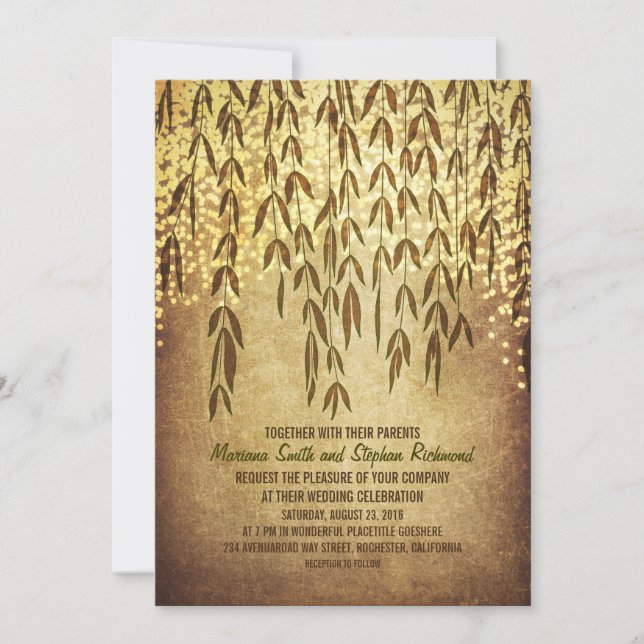 Convites Ramificações de Árvore Selvagem Luzes de String Co (Frente)