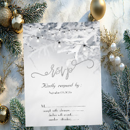 Convites Ramificações de Neve de Inverno RSVP de Casamento