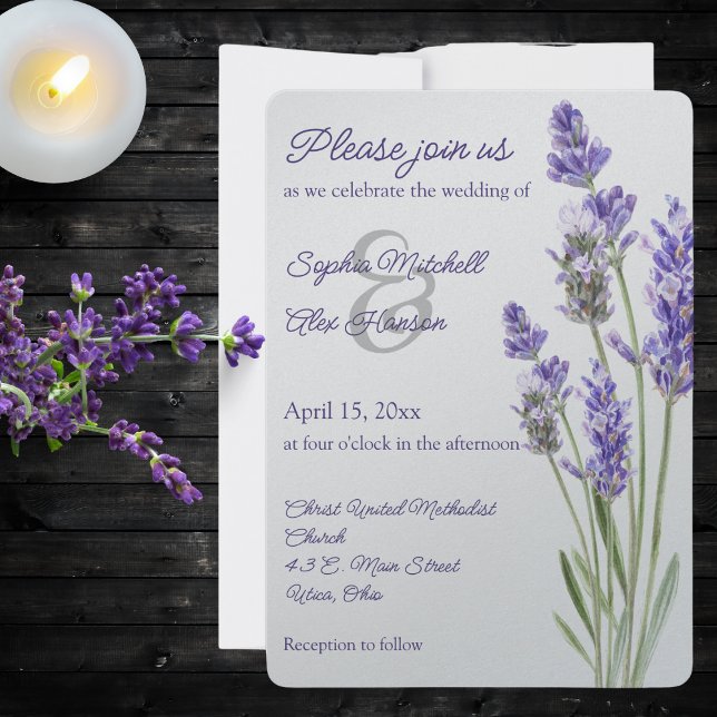 Convites Raminhos de Lavanda Simples  (Criador carregado)