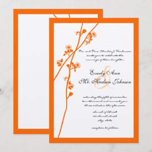 Convites Ramo de Noiva de Flor Silvestre Laranja Brilhante
