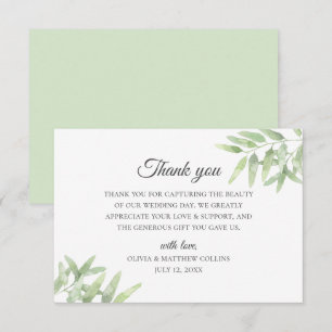 Convites Ramo de oliveira elegante. Obrigado por casamento 