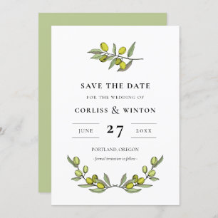 Convites Ramo de Olividade Moderna Salvar data