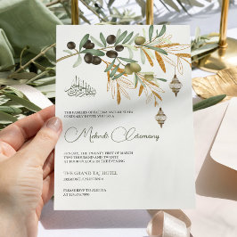 Convites Ramo de Ouro Oliva Lanterna Árabe Islâmica Mehndi