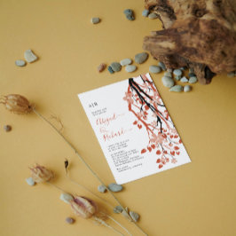 Convites Ramo de Terracotta com iniciais de flores casament