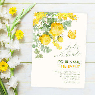 Convites Ramo floral amarelo