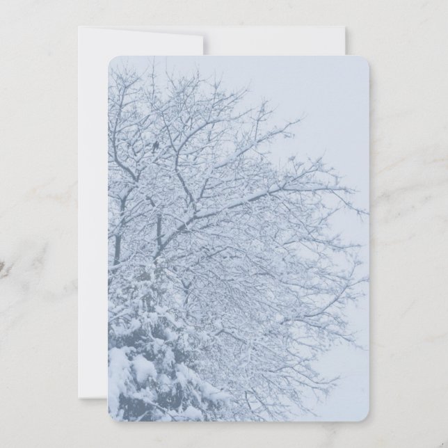 Convites Ramos de Árvore Nevados de Inverno (Verso)