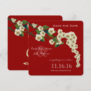 Convites Ramos de Flores de Cerejeira Salve a Data