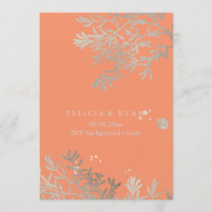 Convites Ramos de Olivais PixDezines/Faux Silver/DY