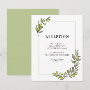 Convites Ramos de oliveira enfeitam recepção de casamento
