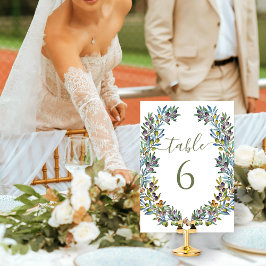 Convites Ramos de oliveira Rua de Boho Números da mesa de c