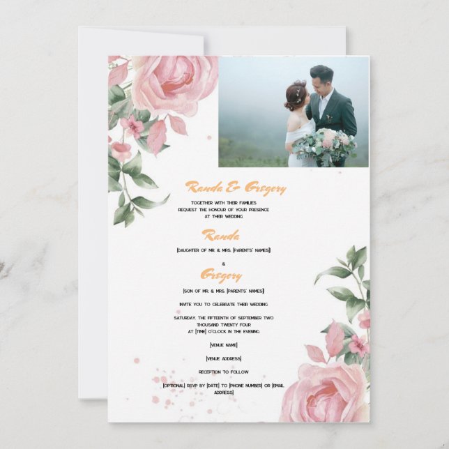 Convites Randa e Gregory  Juntamente com suas Famílias Requ (Frente)