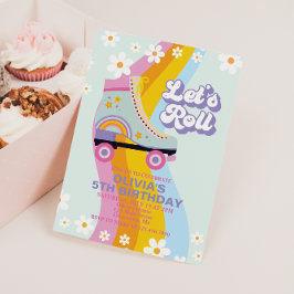 Convites Ranhura do rolo do skate Retro Arco-Íris Aniversár