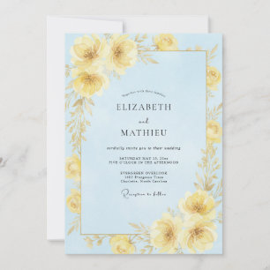 Convites Ranúnculo Amarelo Manteiga Salvia Casamento