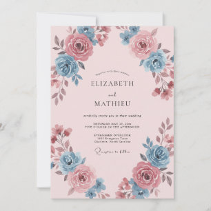 Convites Ranúnculo Eucalipto Casamento Mauve Silenciado Cen