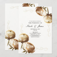 Ranúnculo Floral Creme e Branco para Casamento