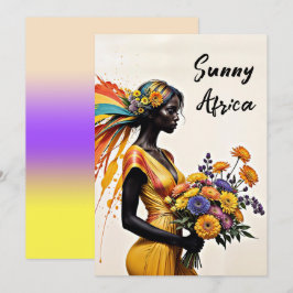 Convites Rapariga africana moda étnica crisântemo floral
