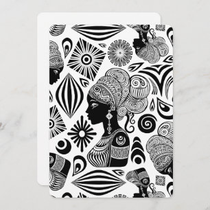 Convites Rapariga africana Retrato Tribal Tatuagem