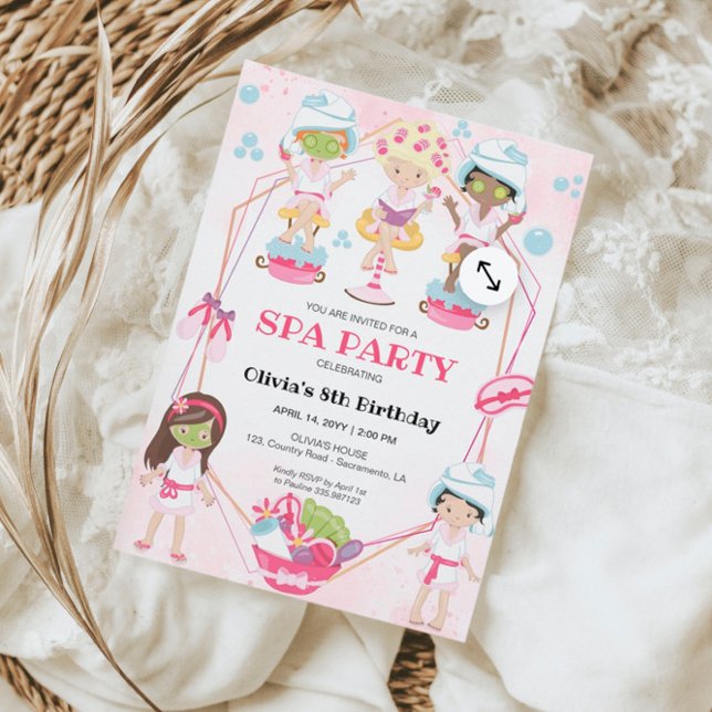 Convites Rapariga Aniversário Spa e Makeup (Criador carregado)