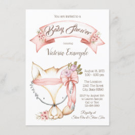Convites Rapariga Boho Fox Baby Shower