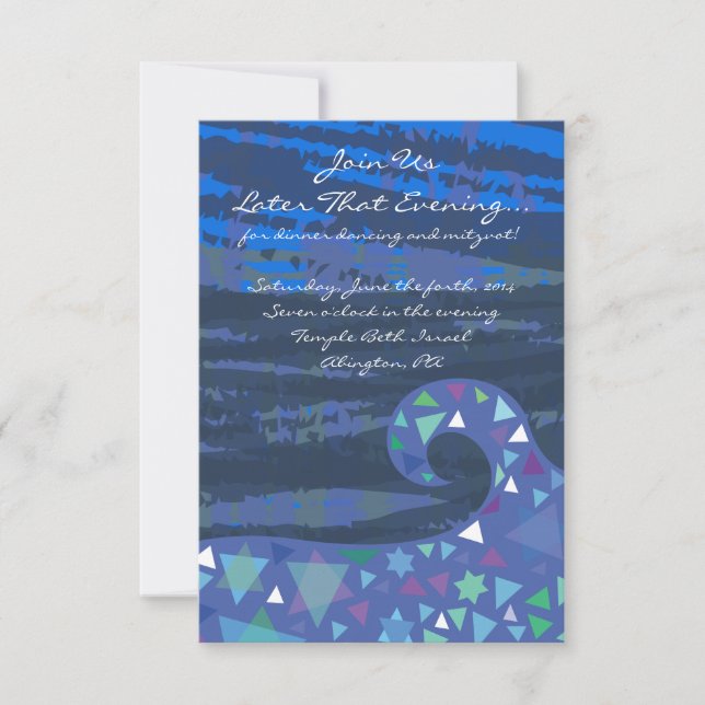 Convites Rapariga com estrelas no cabelo Bat Mitzvah (Frente)