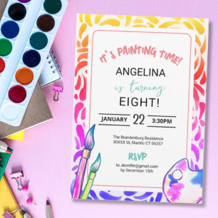 Convites Rapariga da Festa de aniversário de pintura do arc