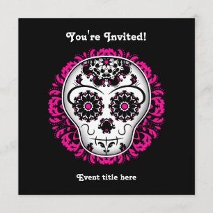 Convites Rapariga da festa do crânio de açúcar morto