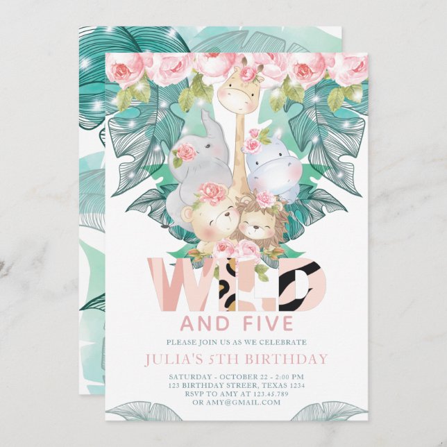 Convites Rapariga da Selva (Frente/Verso)