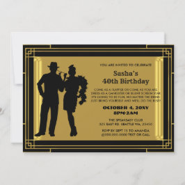 Convites Rapariga de arte da década de 20 e gangster Rüt