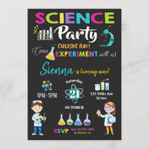 Rapariga de Convocação de Aniversário do Mad Scien