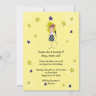 Convites Rapariga de Imposição de Fotos em Rock Star