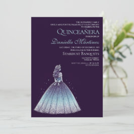 Convites Rapariga de Quinceañera Roxa