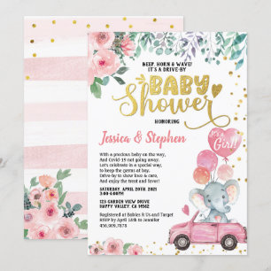 Convites Rapariga Dirigida Por Elefante Rosa De Parada De C