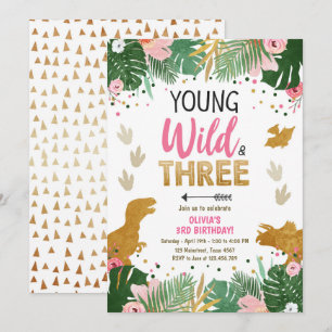 Convites Rapariga do Partido Dino Selvagem, Dinossauro Rosa