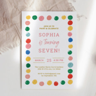 Convites Rapariga do Partido Pintura Pintura de Aniversário