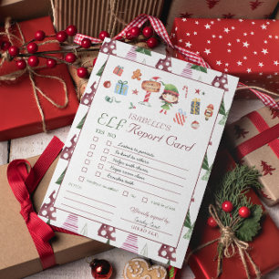 Convites Rapariga Elf Kids Christmas Elf Report Card