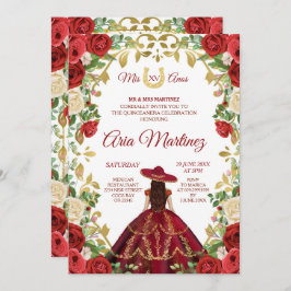 Convites Rapariga mexicana 15 de vestimenta no aniversário