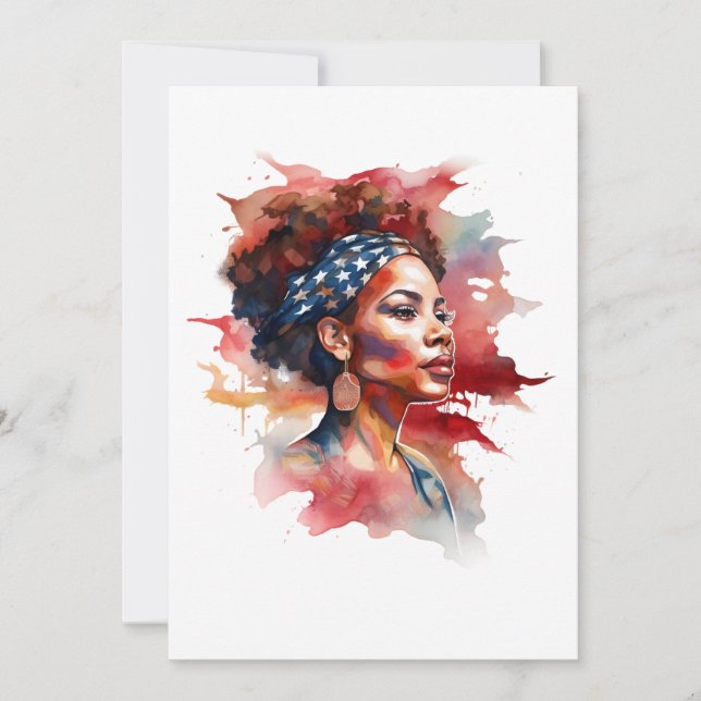 Convites Rapariga negra forte história africana forte (Frente)