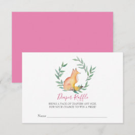 Convites Rapariga Raposa Chá de fraldas Raffle