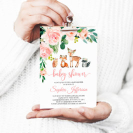 Convites Rapariga Rosa Rosa-Rosa Chá de fraldas